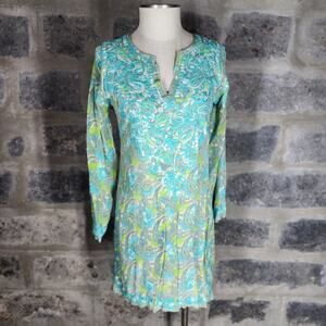 AUROBELLE IBIZA Exclusive 36-SMALL silk tunic hand embroidered